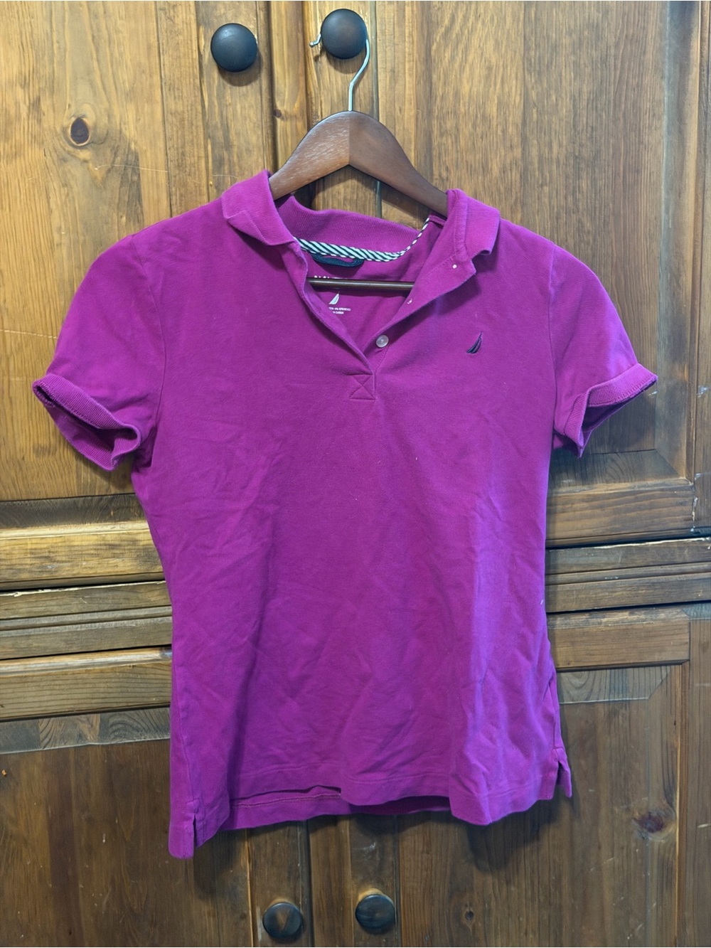 Nautica Women's Magenta Polo Tee